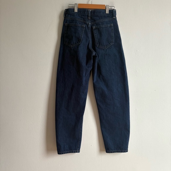 Banana Republic Sz 25 High Rise Dark Blue Wash Barrel Jeans - Picture 7 of 12